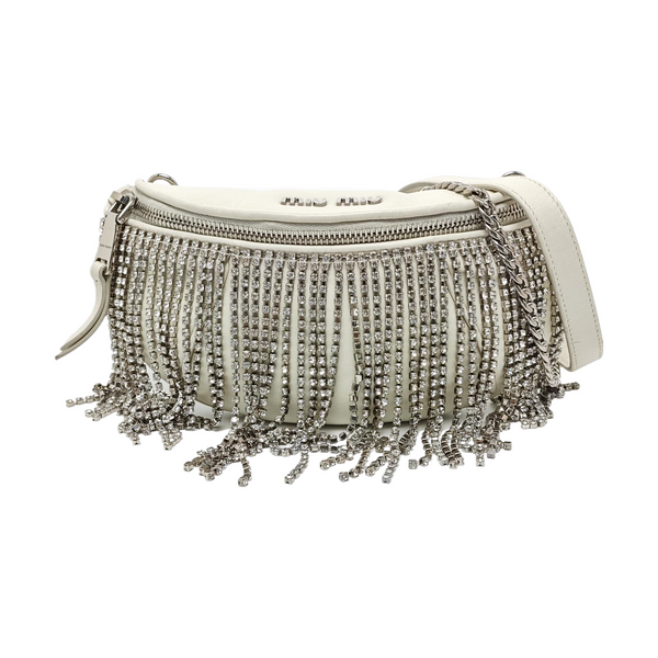 Quilted Lambskin Shoulder Bag White