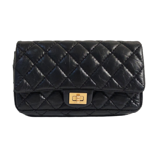 Authenticated pre-owned 2.55 Quilted Calfskin Black - Belt Bag at Looply