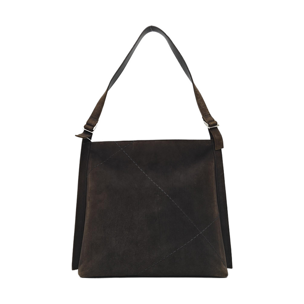Suede Top Handle Bag Brown