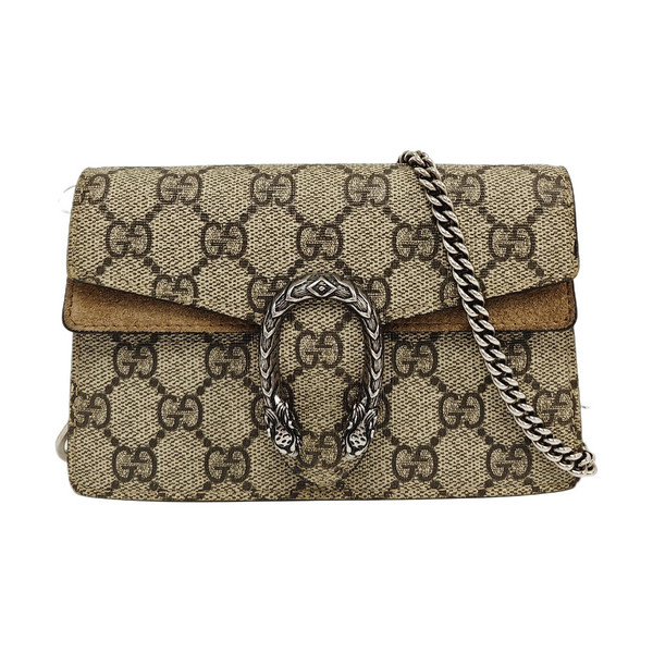 Dionysus Super Mini Monogram Coated Canvas Beige