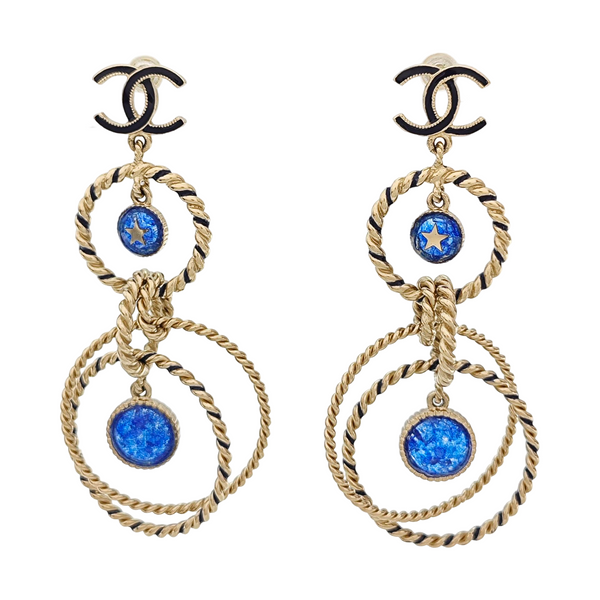 CC Logo Metal Gold Earrings