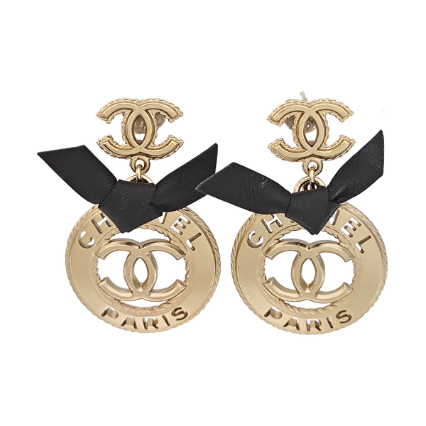 CC Logo Metal Gold Earrings