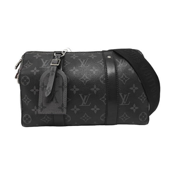 KEEPALL Monogram Coated Canvas Black