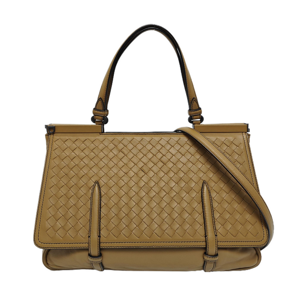Lambskin Shoulder Bag Brown