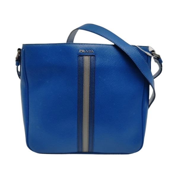 Saffiano Calfskin Crossbody Bag Blue