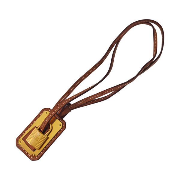 Leather Bag Charm Brown