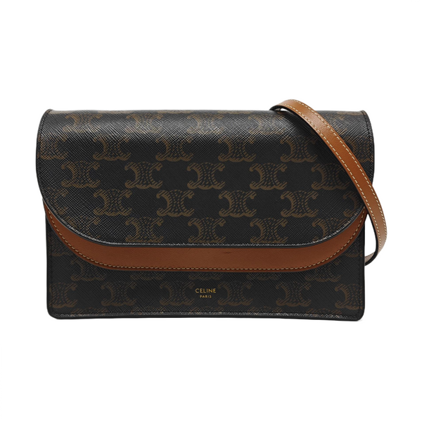 Authenticated pre-owned TRIOMPHE CANVAS Coated Canvas Brown - Shoulder Bag at Looply