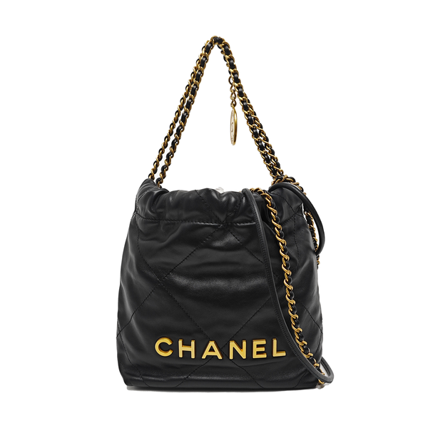 CHANEL 22 Mini Quilted Calfskin Black