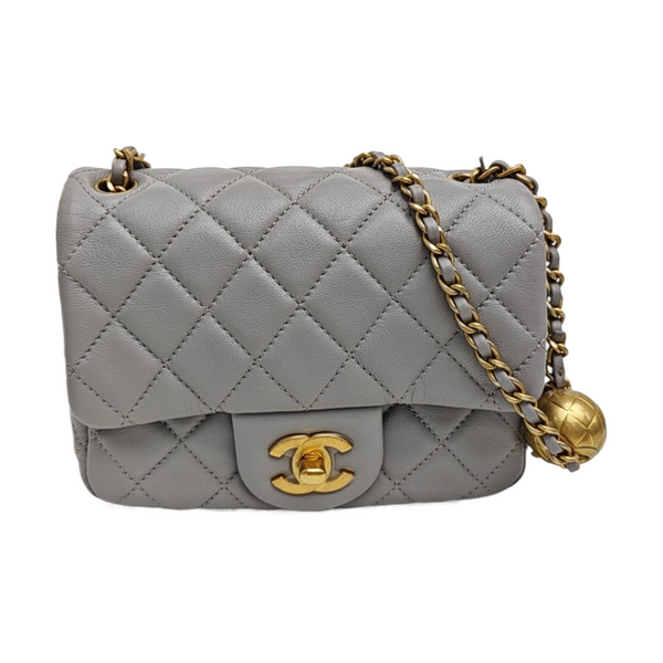 CLASSIC FLAP Mini Quilted Lambskin Gray