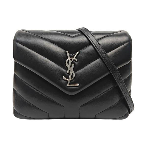 LOULOU Extra Small Chevron Calfskin Black