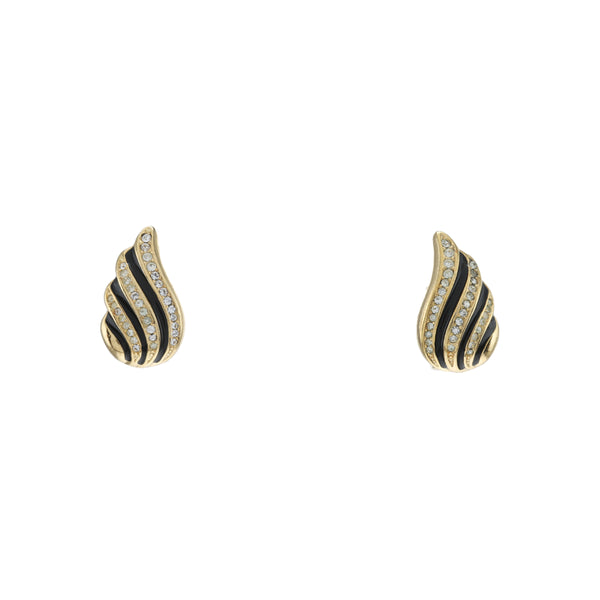 Twist Round Metal Gold Clip On Earrings