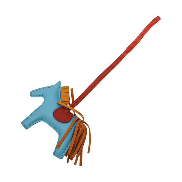 Leather Bag Charm Blue
