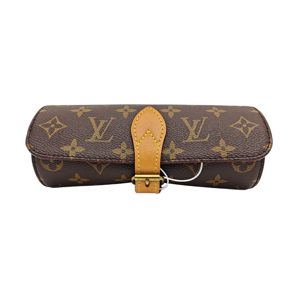 Monogram Coated Canvas Clutch Brown