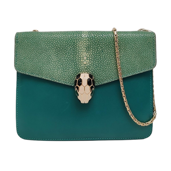 SERPENTI FOREVER Small Stingray Leather Green