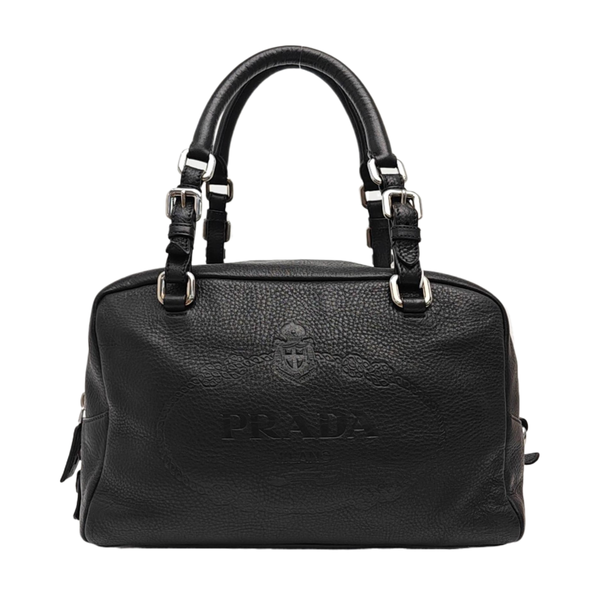 Calfskin Top Handle Bag Black