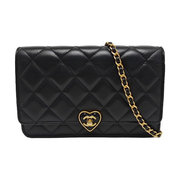WOC Quilted Lambskin Black
