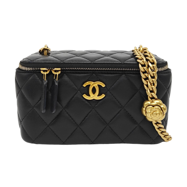 VANITY CASE Medium Quilted Lambskin Black
