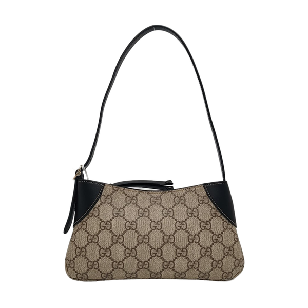 GG Emblem Small Monogram Coated Canvas Beige