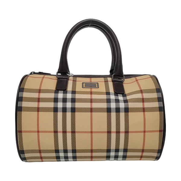 Coated Canvas Clutch Brown