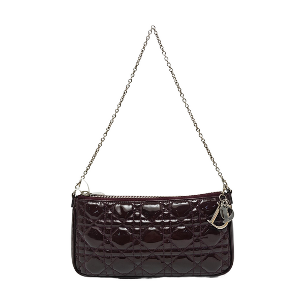 Lady Dior Medium Cannage Patent Leather Red