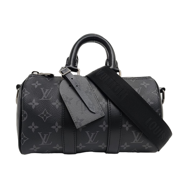 KEEPALL 25 Monogram Coated Canvas Black