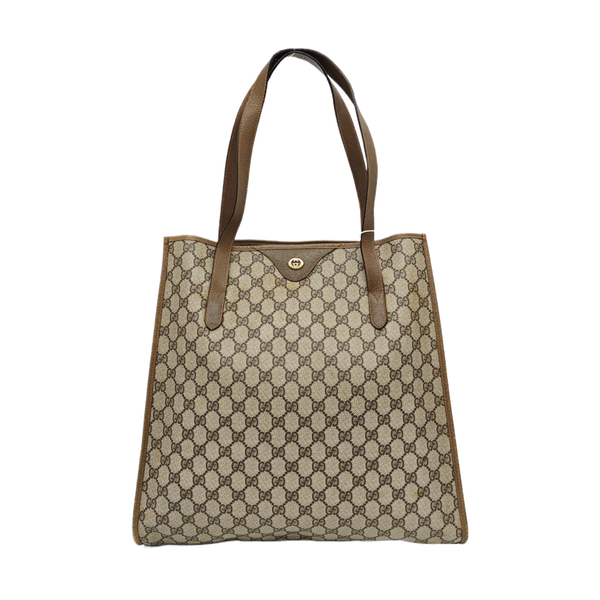 Monogram Coated Canvas Tote Bag Beige