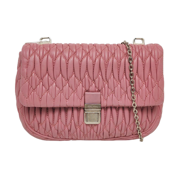 Quilted Lambskin Shoulder Bag Pink