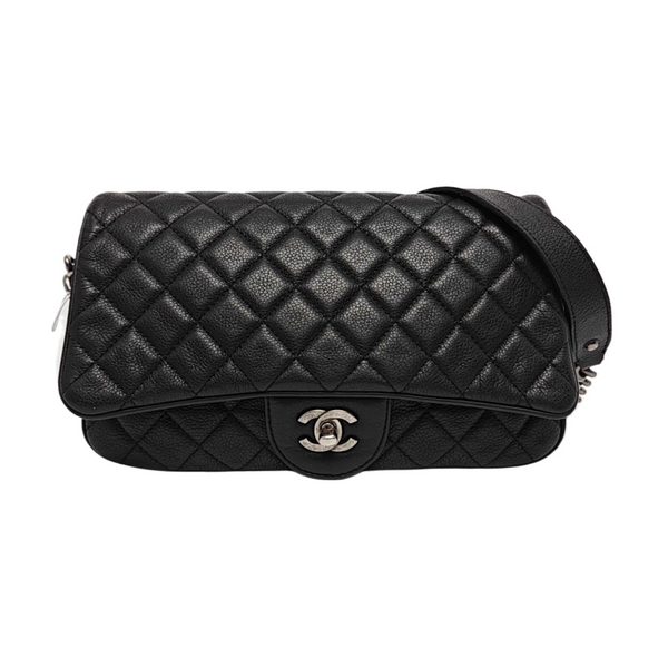 Small Quilted Grained Calfskin Black