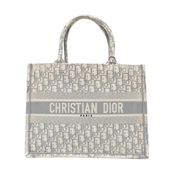 Book Tote Medium Oblique Canvas White