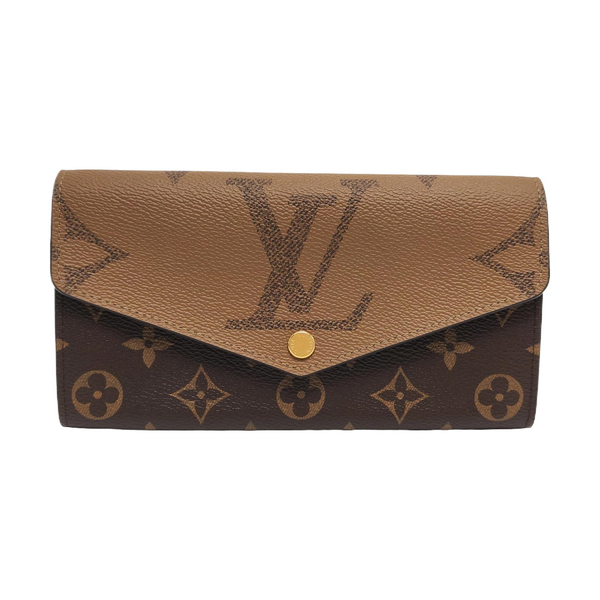SARAH Monogram Coated Canvas Brown Wallet