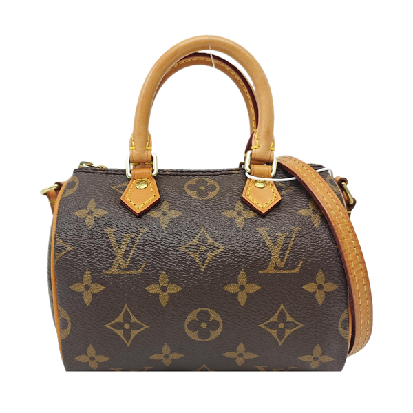 SPEEDY Nano Monogram Coated Canvas Brown