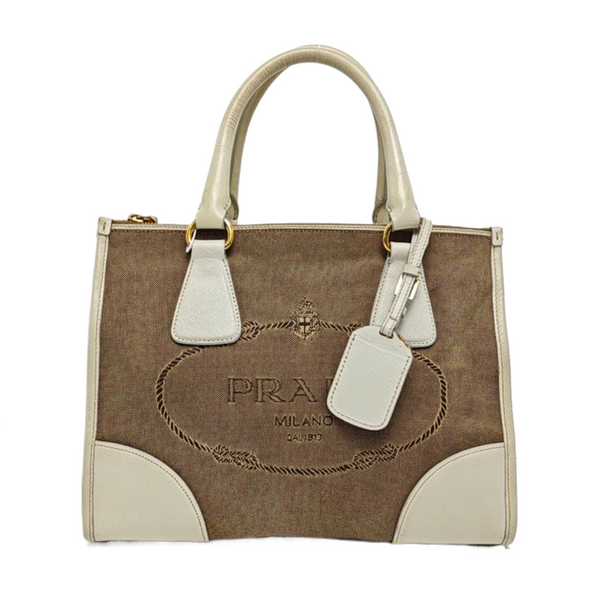 Canvas Top Handle Bag Brown