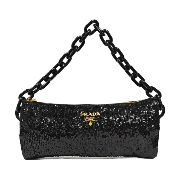 Sequins Top Handle Bag Black