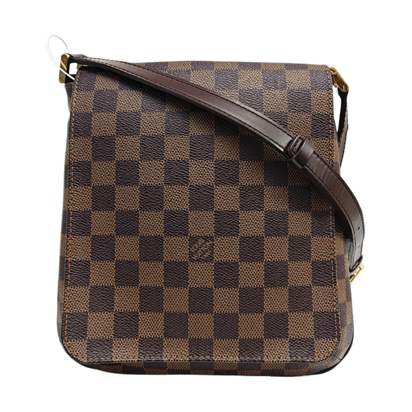 MUSETTE TANGO Damier Ebene Coated Canvas Brown