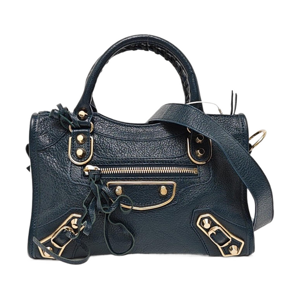 Classic Metallic Edge City Mini Lambskin Blue