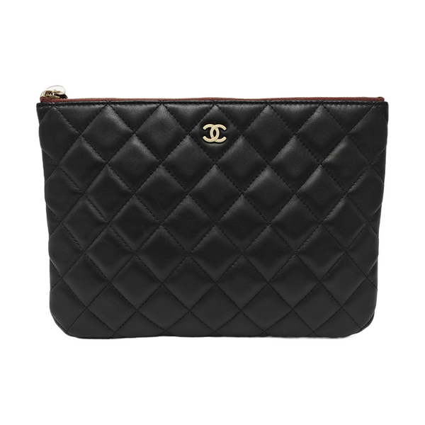 Quilted Calfskin Clutch Black