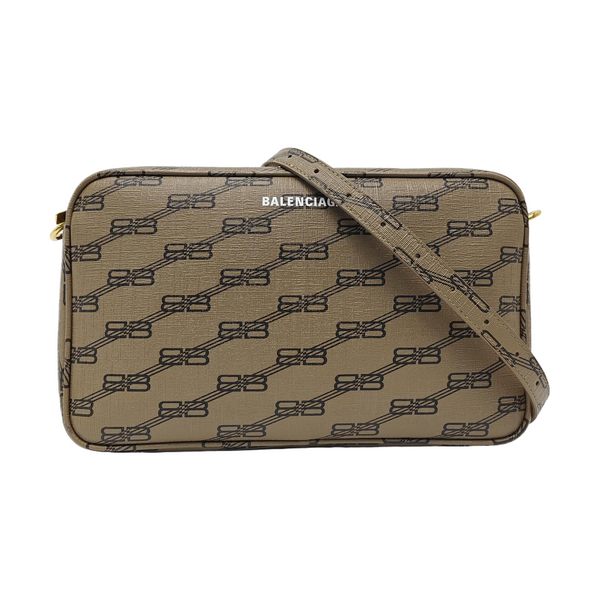 Coated Canvas Shoulder Bag Brown