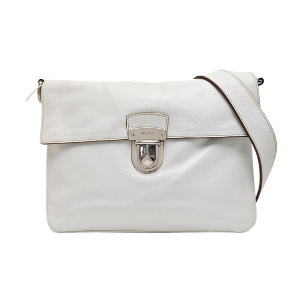 Calfskin Shoulder Bag White