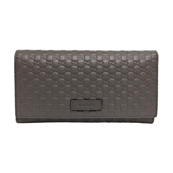 Microguccissima Monogram Calfskin Gray Wallet