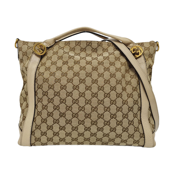 Monogram Canvas Tote Bag Beige