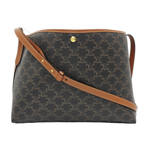Coated Canvas Shoulder Bag Brown