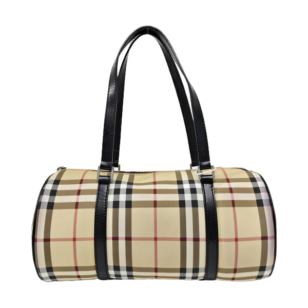 Coated Canvas Top Handle Bag Beige