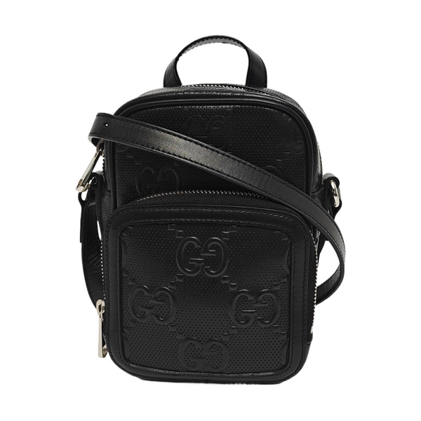 Monogram Calfskin Shoulder Bag Mini Black