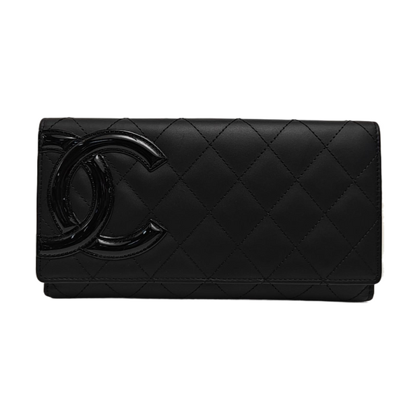 CAMBON Medium Quilted Calfskin Black Wallet