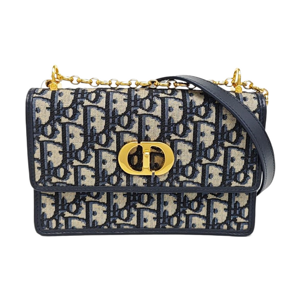 Miss Caro Mini Oblique Canvas Blue