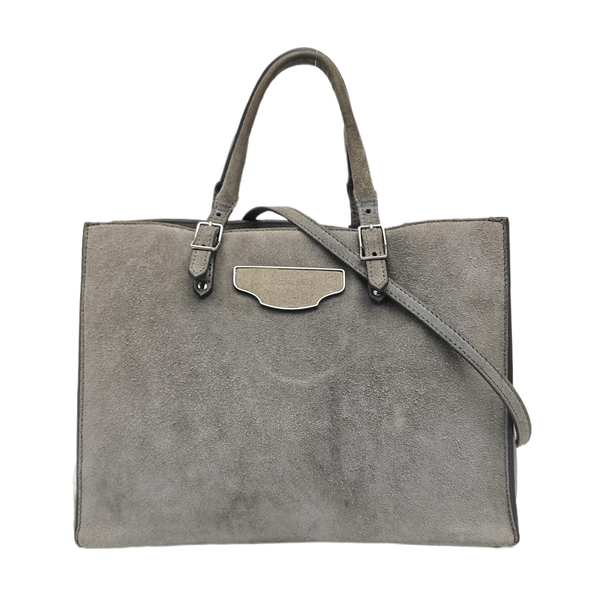 Suede Tote Bag Gray