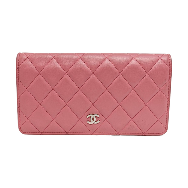 Quilted Lambskin Wallet Pink