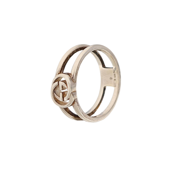 Interlocking G 925 Sterling Silver Ring HK 8