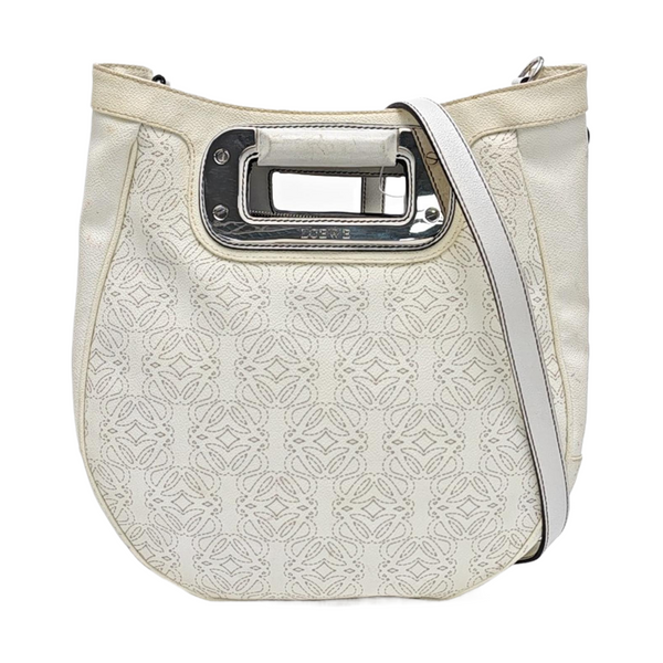 Monogram Calfskin Shoulder Bag White