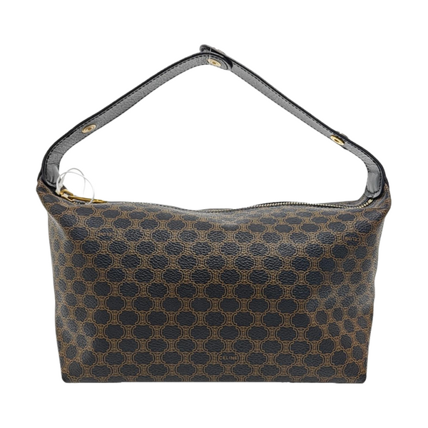 Coated Canvas Top Handle Bag Black
